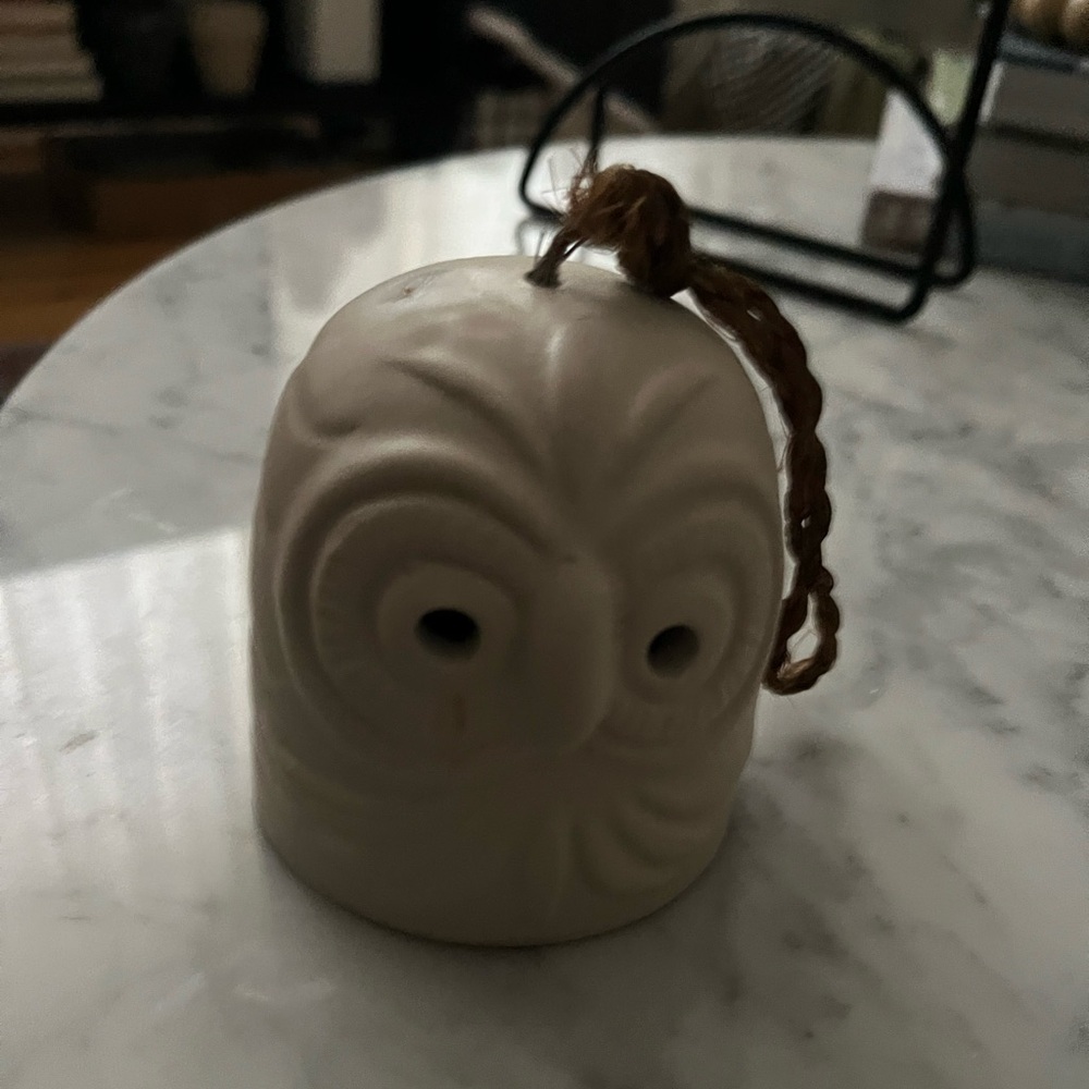 Cream Owl Ceramic Bell
